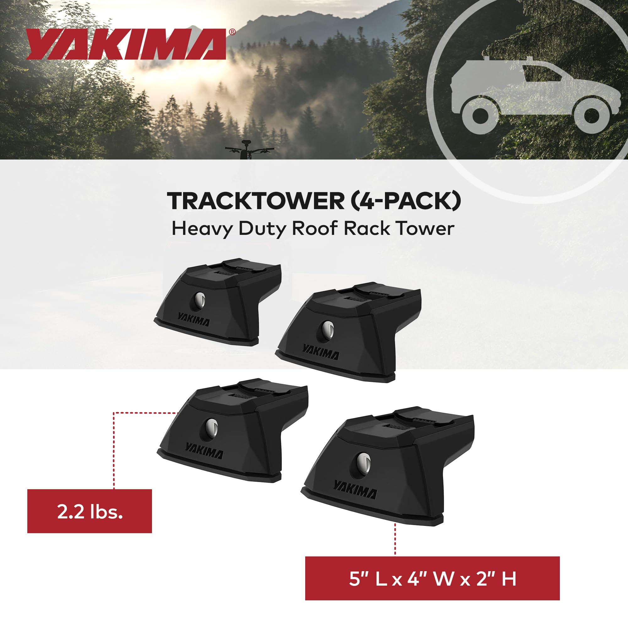 Amazon.com: Yakima TrackTower Cargo Roof Rack Tower, 4 Packs